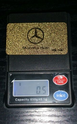 Limited Edition 24 Kt Gold Mercedes Benz 0.  5 Gram Card $$$ photo