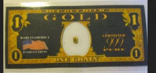 1 Grain Gold 24k Gold.  9999 Pure Au Bullion Minted Bar W/coa A - photo