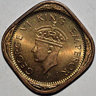 British India King George Vi 1/2 Anna 1944 Copper Coin Very Rare - 3.  02 Gm photo