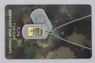 Istanbul Gold Refinery,  Igr.  5 Gram Bar In Certificate Card - Support Our Troops photo