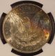 1885 Morgan Silver Dollar Ngc Ms 61,  Rainbow Toning Rev U.  S Dollars photo 3