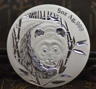 70mm China 2003 5oz Alloy Silver Plated Panda Commemorative Coin photo