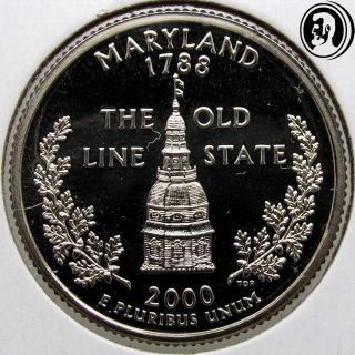 2000 S Maryland State Quarter - Gem Deep Cameo Proof Coin photo