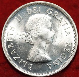 Uncirculated 1955 Canada 25 Cents Silver Foreign Coin S/h photo