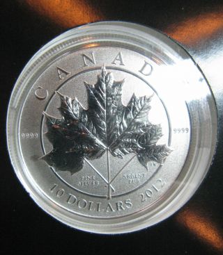 2012 Canada $10 Silver Maple Leaf Forever Half Ounce.  999 Silver Coin photo