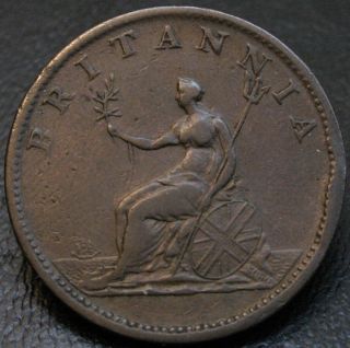 1806 Great Britain Half Penny 1/2 Cent Copper Coin photo
