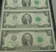 2003 Thomas Jefferson Uncut Sheet 4) $2 Dollar Bills World Reserve $28.  88 Small Size Notes photo 6