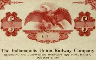 Indianapolis Union Railway Company 2 1/2 Refunding & Improvement Mortgage Bond photo