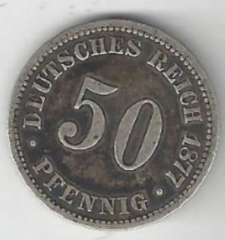 Germany - 50 Pfennig,  1877 - B - Silver photo