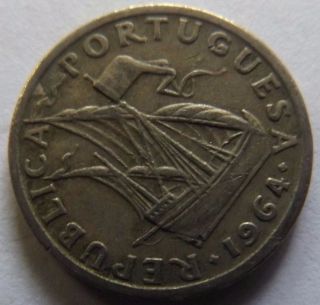 1964 Portugal 2 1/2 Escudos Coin photo