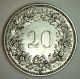 1907 B Nickel Switzerland 20 Rappen Swiss Helvetia Coin Au Europe photo 1