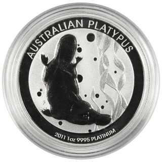 2011 $100 Australian Platinum Platypus.  9995 1 Oz. photo