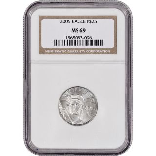 2005 American Platinum Eagle (1/4 Oz) $25 - Ngc Ms69 photo