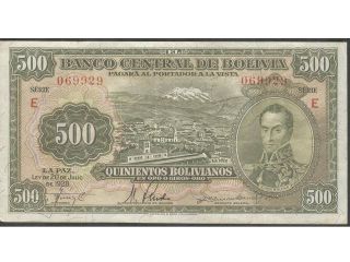 Bolivia - Note - 500 Bolivianos - 1928 - Vf, photo