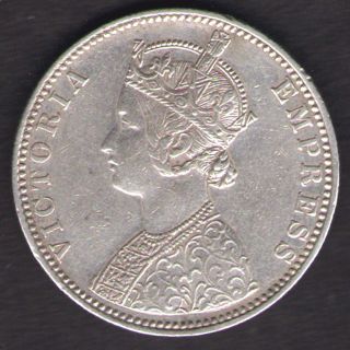 British India 1888 Victoria Empress One Rupee Dot Variety Silver Coin Rare Year photo