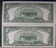 1953 $5 Dollar U.  S.  Red Seal Note Pair In Sequence Cu U.  S. Small Size Notes photo 1