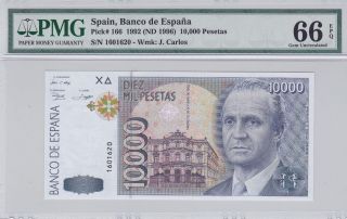Spain 1992 (nd 1996),  10,  000 Pesetas P166 Pmg 66 Epq Nr photo