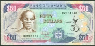 Jamaica 50 Dollars 2012 Prefix Sj P 89 Commemorative Uncirculated photo
