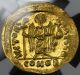Gold Solidus Ad582 - 602 Byzantine Maur.  Tiberius Eye Appeal Uncirculated Ngc Coins: World photo 1