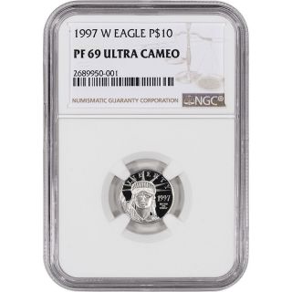 1997 - W American Platinum Eagle Proof (1/10 Oz) $10 - Ngc Pf69 Ultra Cameo photo