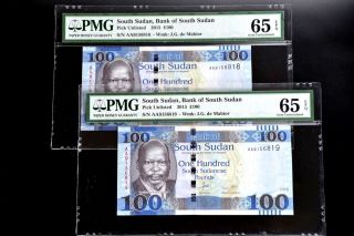 South Sudan 2015 Pick Unlisted Pmg65/65 Epq 