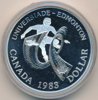 1983 Canada Edmonton University Games Proof Silver Dollar photo