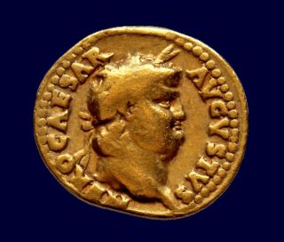 Roman Imperial - Nero Av Aureus (rome Ad 65 - 6) - Bold Portrait photo