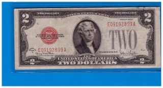 1928g $2 Dollar Bill Old Us Note Legal Tender Paper Money Currency Red Seal C108 photo