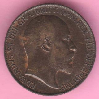 Uk (great Britain) - 1902 - Half Penny - King Edward Vii - Rarest Copper Coin - 6 photo