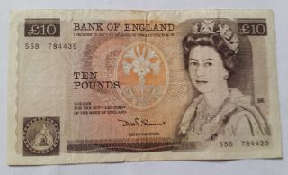 Bank Of England (p379b) 10 Pounds Somerset 1980 photo