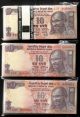 Rs 10/ - India Bank Note Solid Number Triplet 53n (000001 - 000100) X 3 Unc Asia photo 1