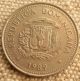 Moneta Coin Repubblica Dominicana 1/2 Medio Peso 1989 North & Central America photo 2