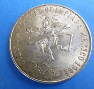 (1) 1968 Olympic 25 Pesos.  720 Silver Coin Mexico 12 photo