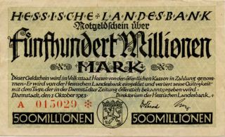 Germany 5.  000.  000 Mark 1923 Darmstadt A 015029 photo