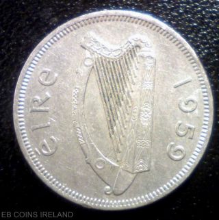 Ireland 1959 Scarce Aef Lustre Florin 2s Salmon Irish Coin Two Shillings Irland photo