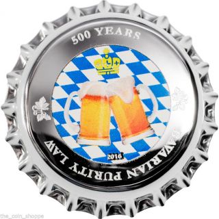 500 Years Of Bavarian Law 2016 $1 2.  5g Pure Silver Coin Coin Invest Trust Palau photo