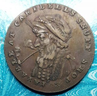 1796 Scotland Lothian Edinburgh Campbell ' S Half Penny Conder Token D&h 14a photo