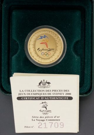 2000 Sydney Olympics Gold Proof Coin: The Journey Begins First In Series Box/coa photo