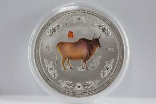 China Zodiac Cattle Year / Alloy Silver Plated Medal photo