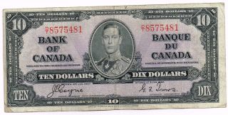1937 Canada Ten Dollars Note - P61c photo