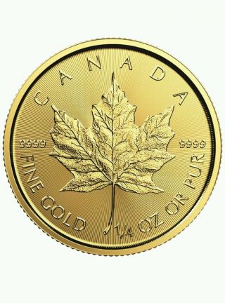 2016 10$ Gold Canadian 1/4 Oz.  Maple Leaf.  9999 photo