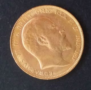 1903 Australia One Sovereign Gold (. 916) Coin Edward Vii Melbourne (m) Mintmk photo