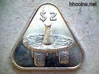 Cook Islands 2003 2 Dollars Kumete Table With Bottle,  Triangular,  Unc photo