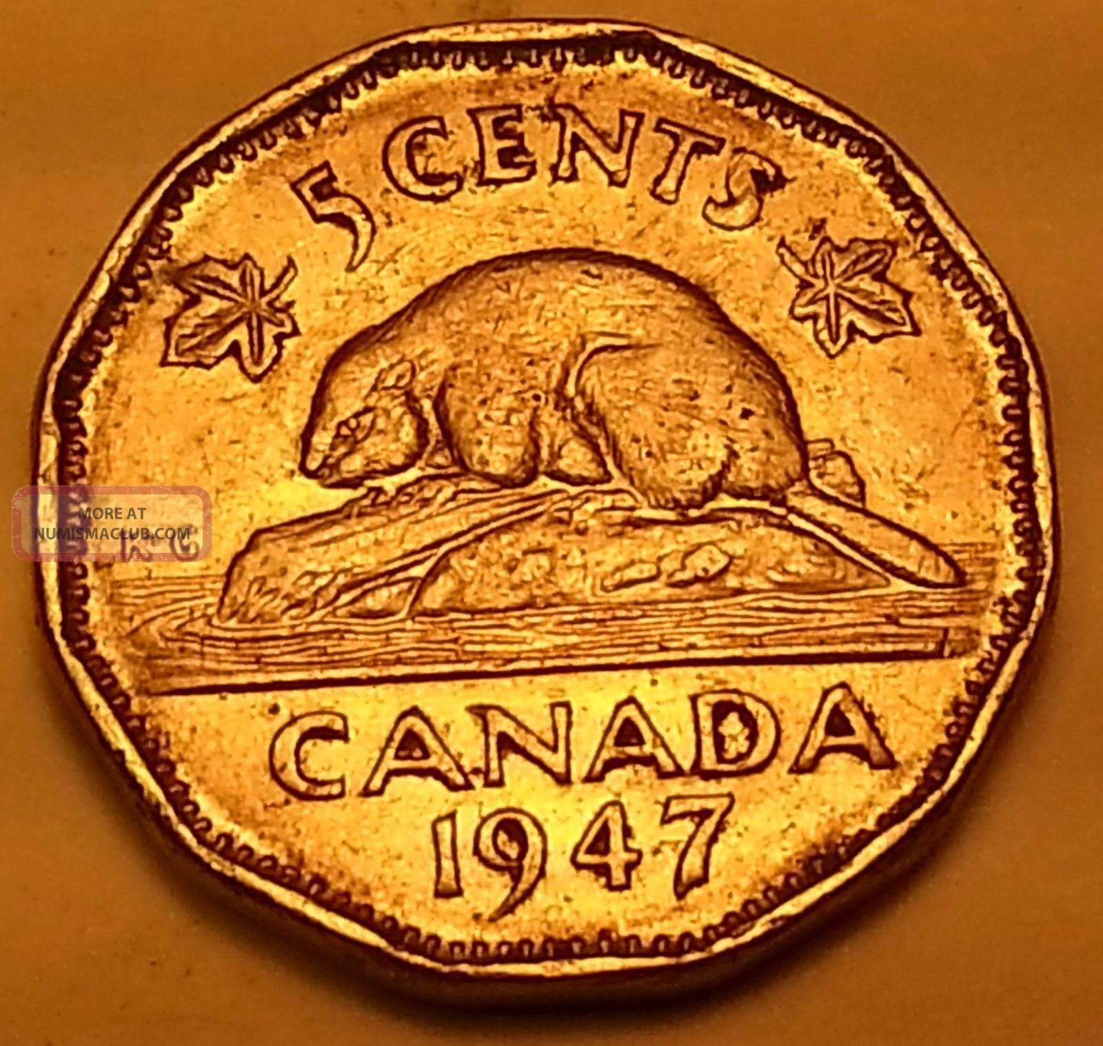 Error Nickel 1947 Doubling Of Legend Canada 5 Cent G35 Five Cents (1922-Now) photo