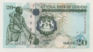 Lesotho 20 Maloti 2009 Pick 16 Unc Uncirculated Banknote photo