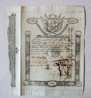 Peru Junta Del Credito Nacional Villete 200 Ps Forerunner Bill Script Vale 1831 photo