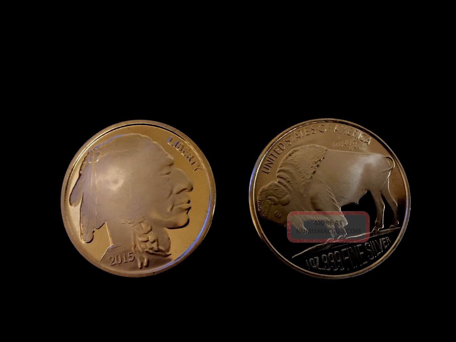 2015 American Indian Buffalo - 1 Oz Coin.  999 Silver Bullion Round Silver photo