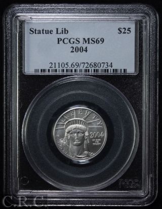 2004 $25 Platinum Eagle 1/4 Oz Pcgs Ms69 photo
