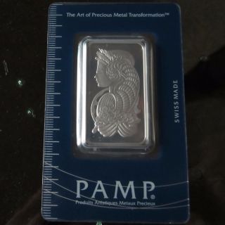 Pamp Suisse 1 Ounce Oz.  999.  5 Platinum Bar Assay Lady Fortuna B004655 photo