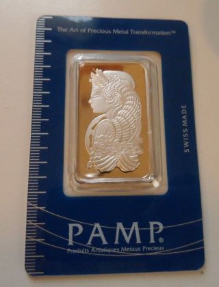 1 Oz.  Platinum Bar - Pamp Suisse - Fortuna - 999.  5 Fine In Assay photo